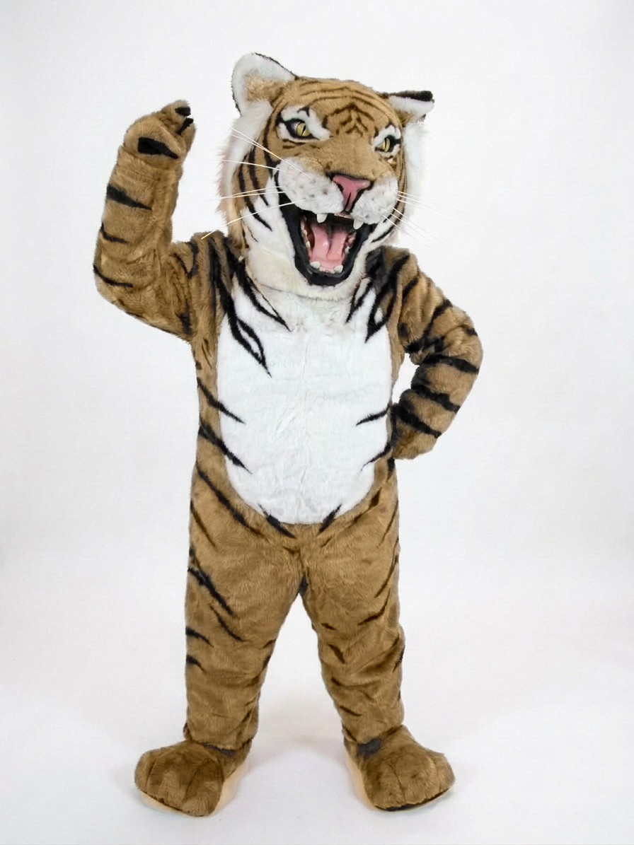 Bengal Tiger Mascot (Polyfoam) - Short fur / Tan mascot costume