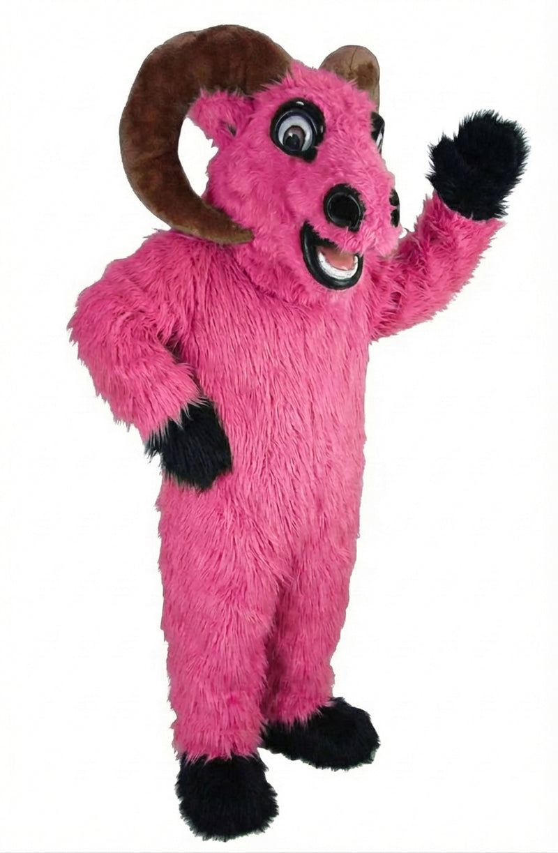 Bighorn Mascot - Long fur / Bright Pink mascot costume