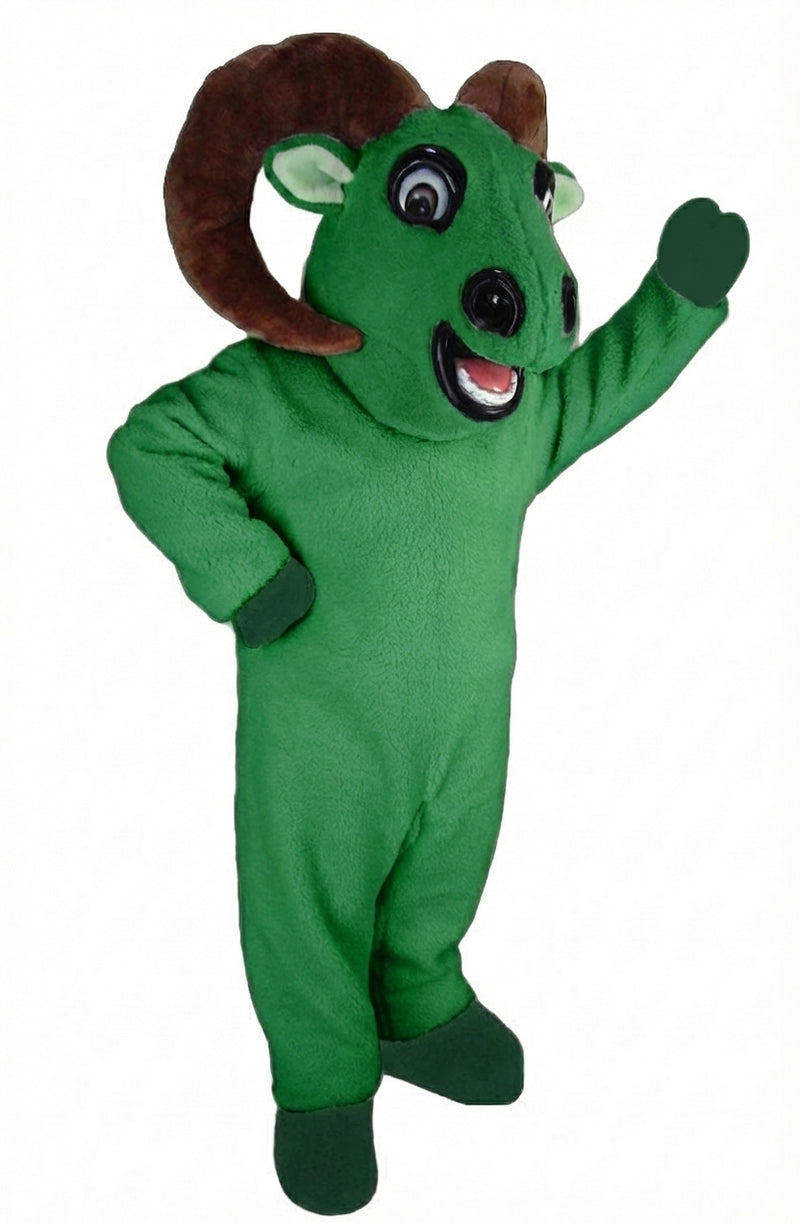 Bighorn Mascot - Short fur / Green mascot costume