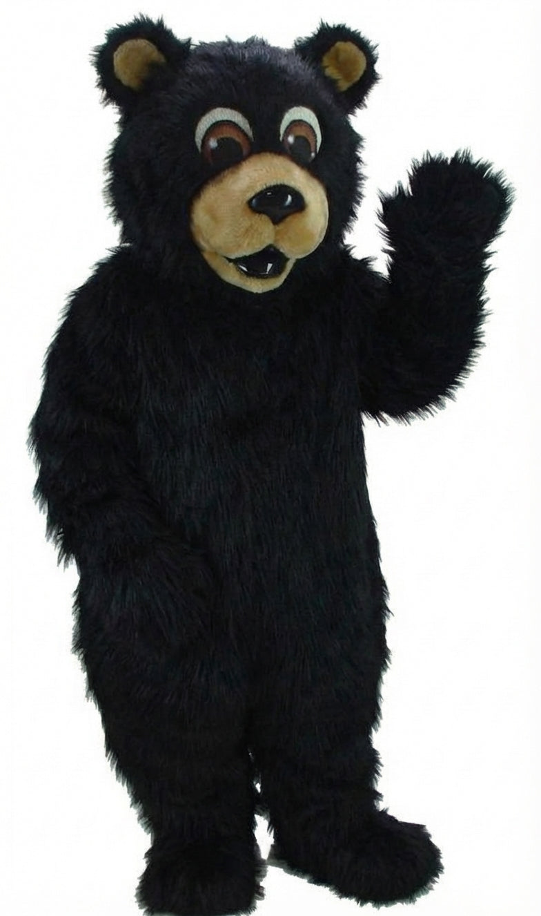 Black Bear Mascot - Long fur / Black mascot costume