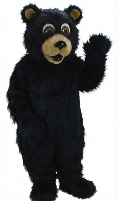 Black Bear Mascot - Long fur / Black mascot costume