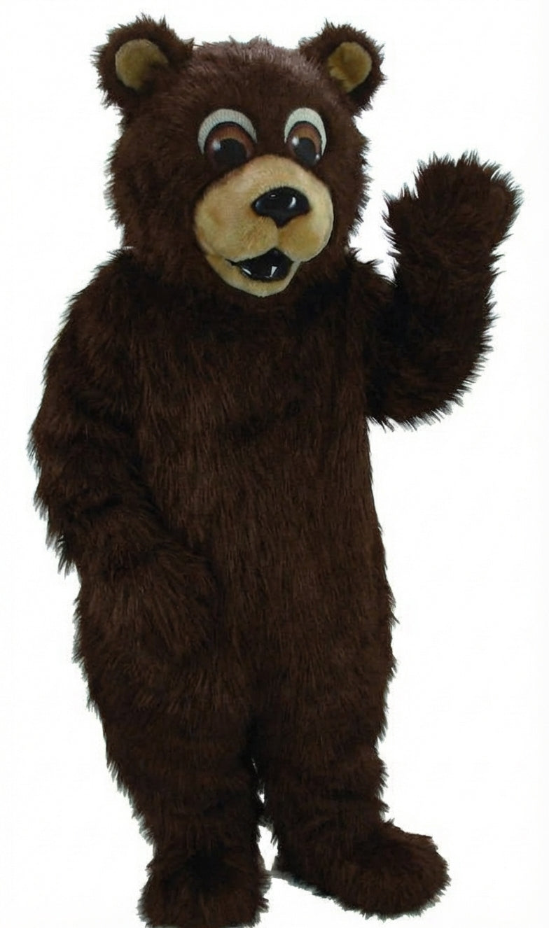 Black Bear Mascot - Long fur / Dark Brown mascot costume
