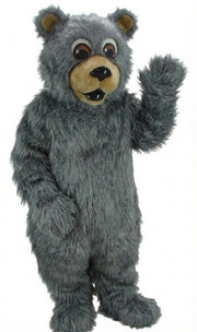 Black Bear Mascot - Long fur / Grey mascot costume