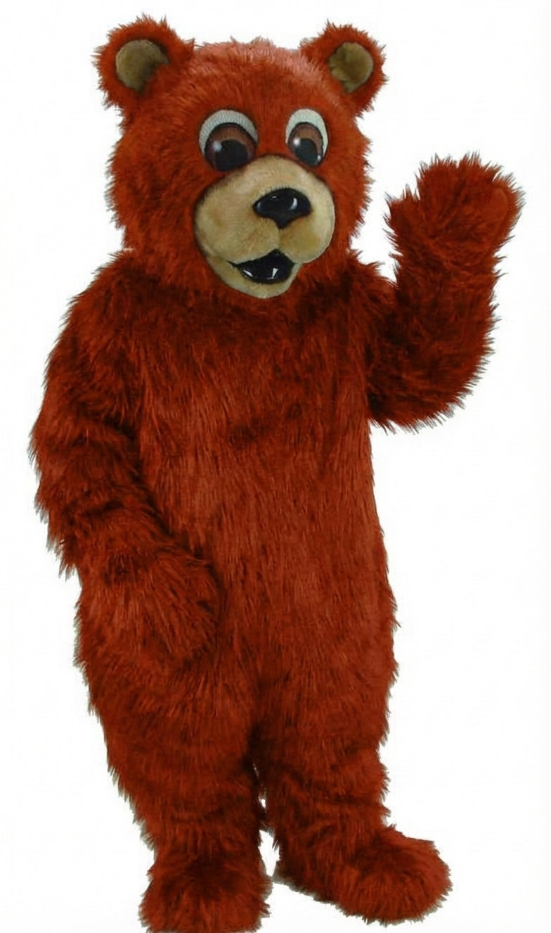 Black Bear Mascot - Long fur / Rust mascot costume