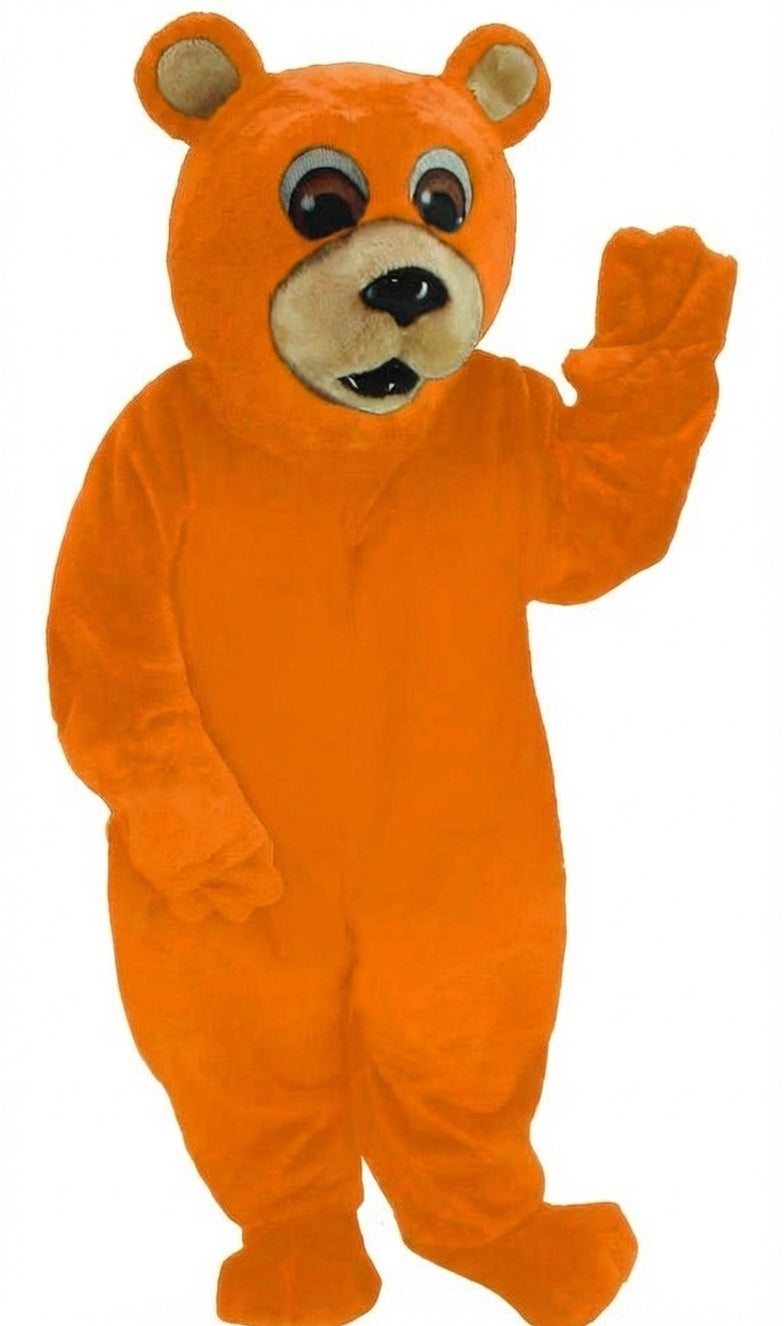 Black Bear Mascot - Short fur / Bright Orange mascot costume