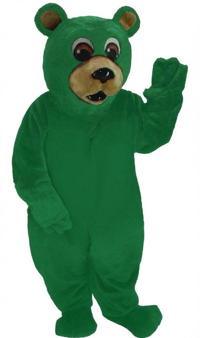 Black Bear Mascot - Short fur / Green mascot costume