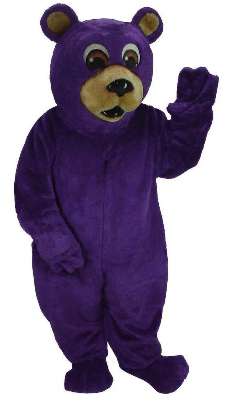 Black Bear Mascot - Short fur / Purple mascot costume