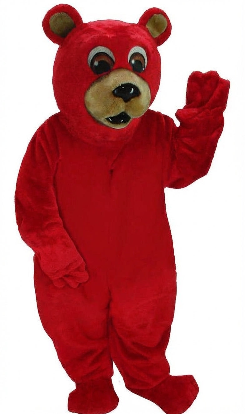 Black Bear Mascot - Short fur / Red mascot costume