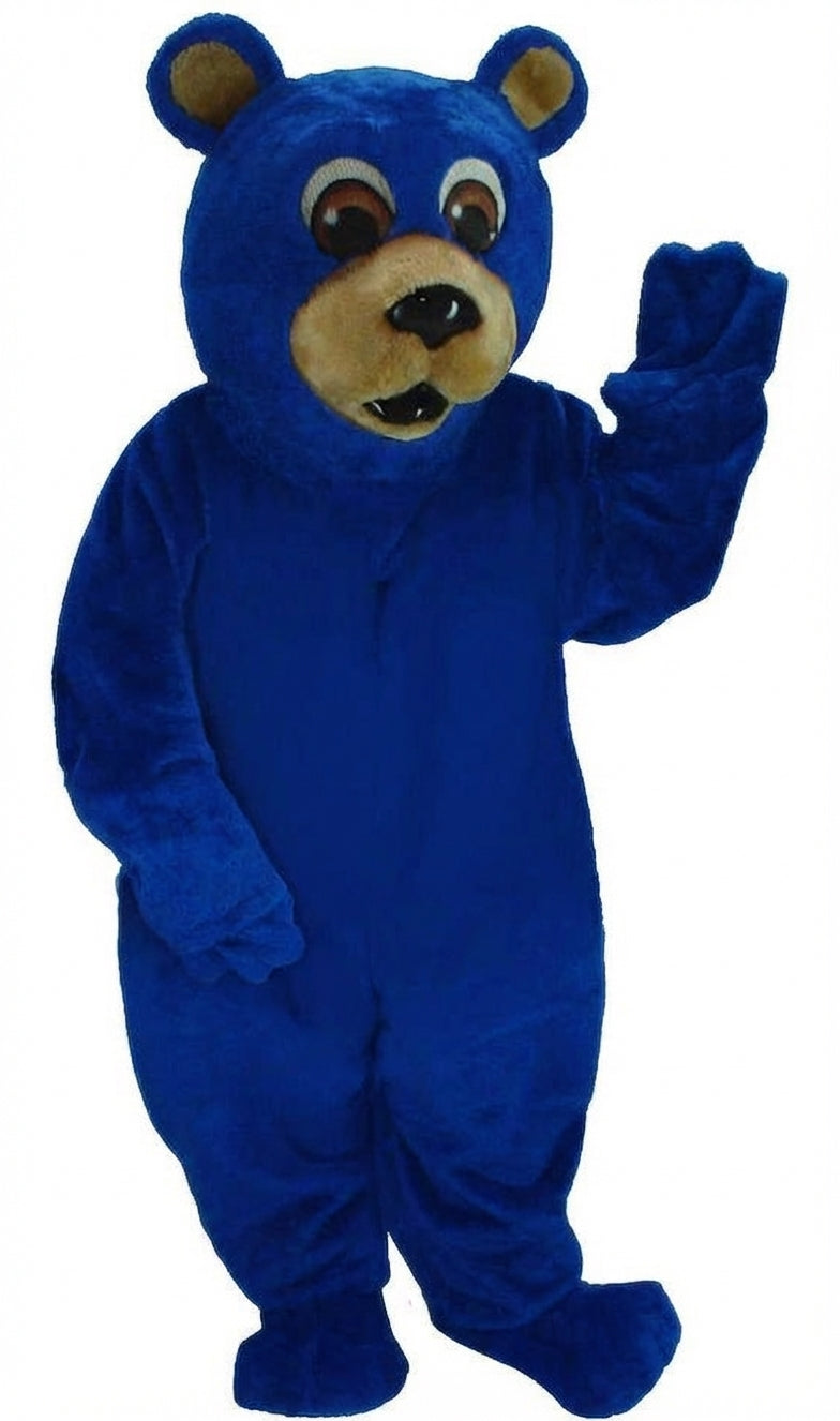 Black Bear Mascot - Short fur / Royal blue mascot costume