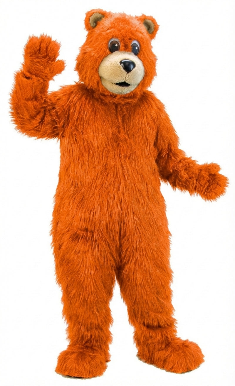 Black Bear Mascot (Thermolite)| Mascot-store.com - Long fur / Bright Orange mascot costume
