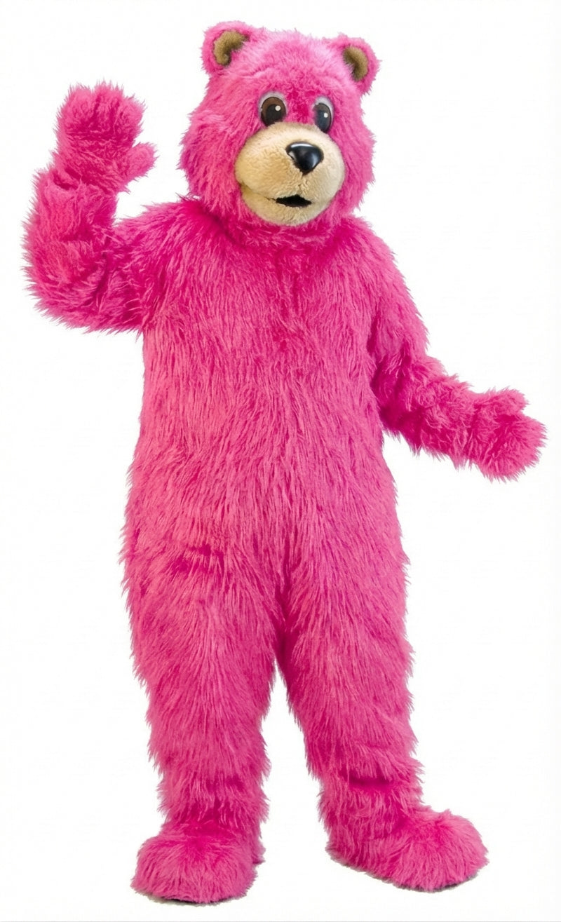 Black Bear Mascot (Thermolite)| Mascot-store.com - Long fur / Bright Pink mascot costume