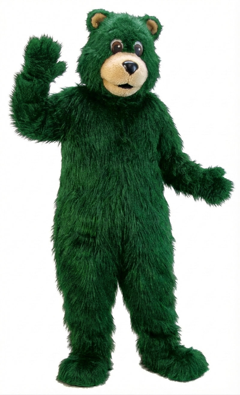 Black Bear Mascot (Thermolite)| Mascot-store.com - Long fur / Green mascot costume