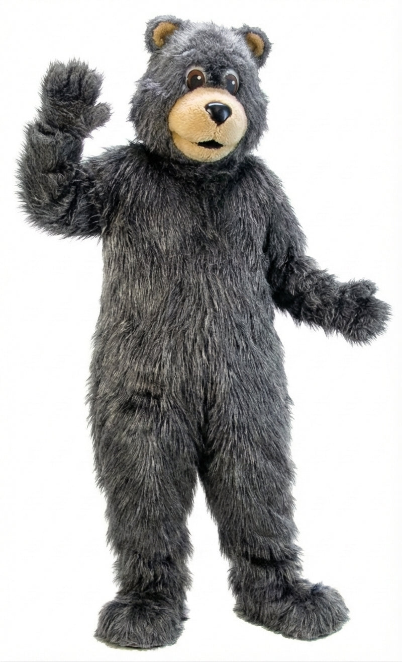 Black Bear Mascot (Thermolite)| Mascot-store.com - Long fur / Grey mascot costume