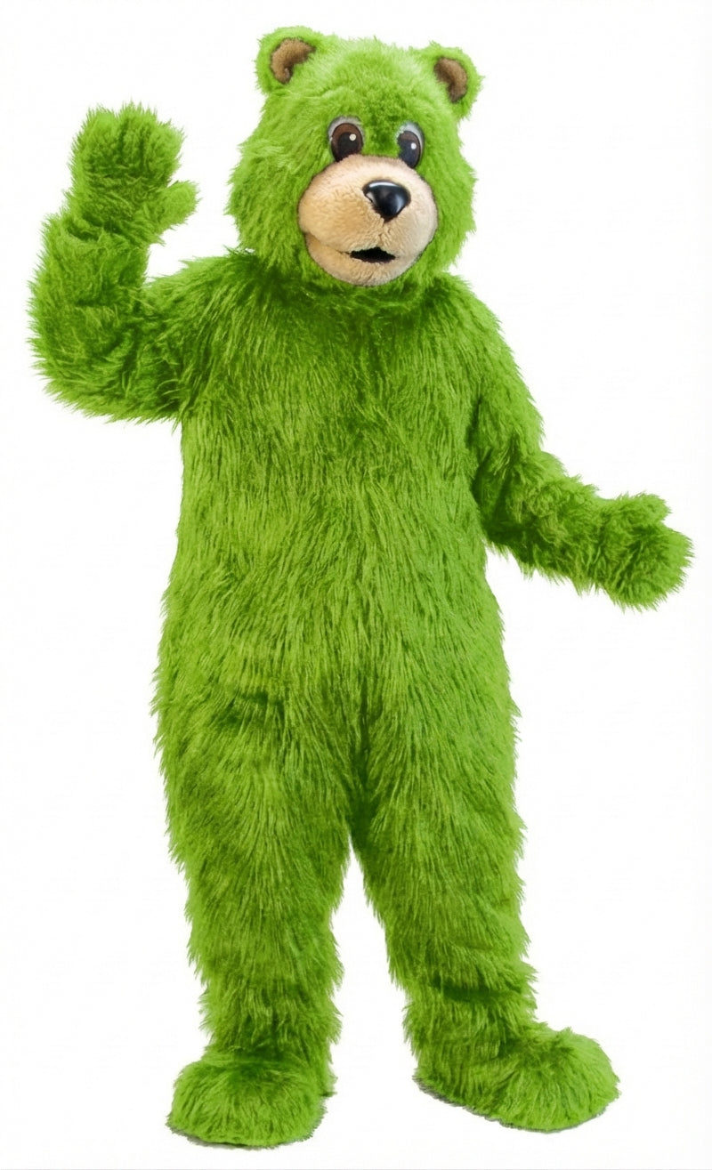 Black Bear Mascot (Thermolite)| Mascot-store.com - Long fur / Lime mascot costume