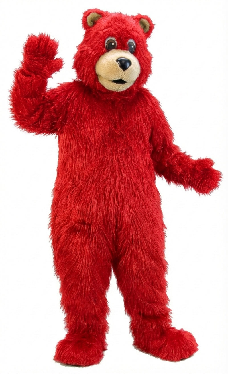 Black Bear Mascot (Thermolite)| Mascot-store.com - Long fur / Red mascot costume