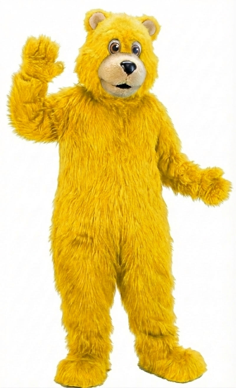 Black Bear Mascot (Thermolite)| Mascot-store.com - Long fur / Yellow mascot costume