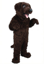 Black Labrador Dog Mascot - Long fur / Dark Brown mascot costume