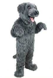 Black Labrador Dog Mascot - Long fur / Grey mascot costume