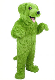 Black Labrador Dog Mascot - Long fur / Lime mascot costume