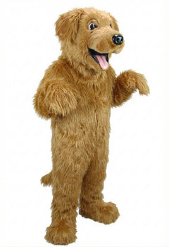 Black Labrador Dog Mascot - Long fur / Tan mascot costume