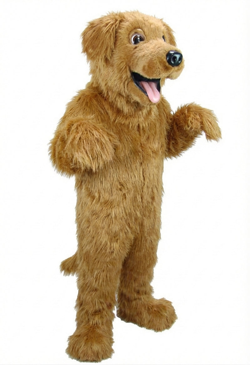 Black Labrador Dog Mascot - Long fur / Tan mascot costume