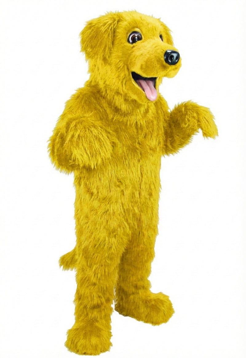 Black Labrador Dog Mascot - Long fur / Yellow mascot costume