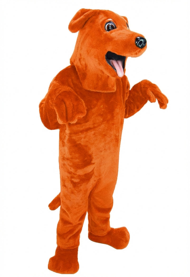 Black Labrador Dog Mascot - Short fur / Bright Orange mascot costume