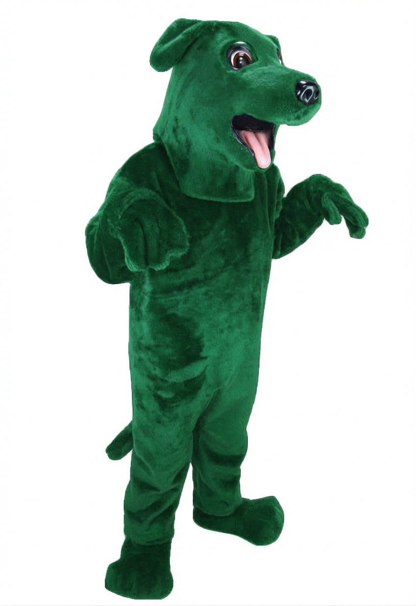 Black Labrador Dog Mascot - Short fur / Green mascot costume