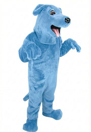 Black Labrador Dog Mascot - Short fur / Light blue mascot costume