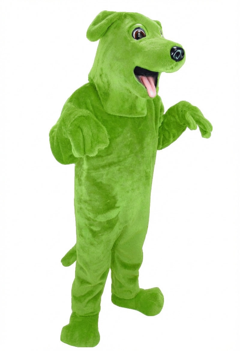 Black Labrador Dog Mascot - Short fur / Lime mascot costume