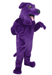 Black Labrador Dog Mascot - Short fur / Purple mascot costume