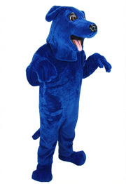 Black Labrador Dog Mascot - Short fur / Royal blue mascot costume