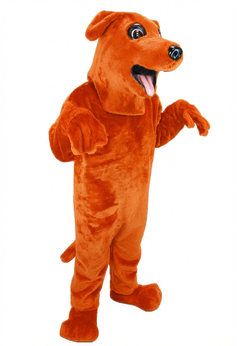 Black Labrador Dog Mascot - Short fur / Tiger Orange mascot costume