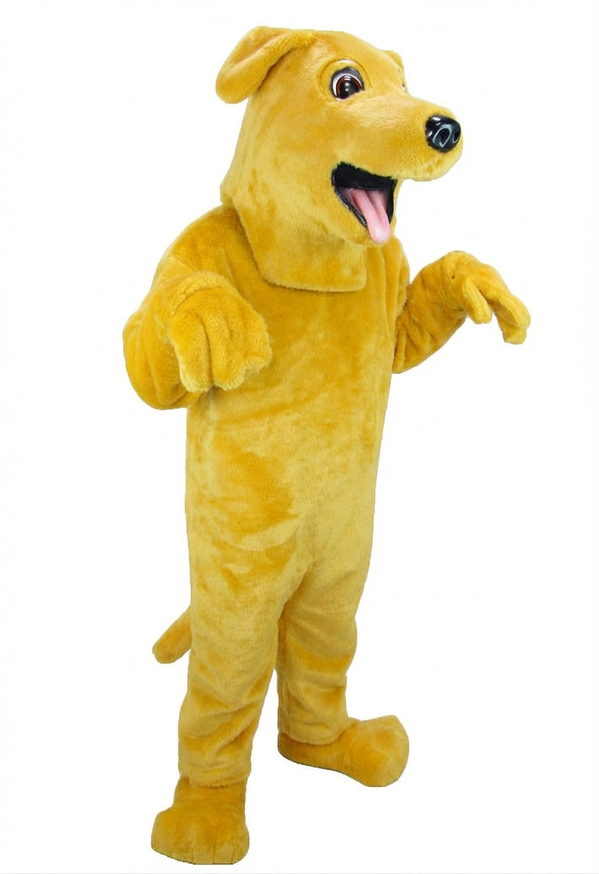 Black Labrador Dog Mascot - Short fur / Yellow mascot costume