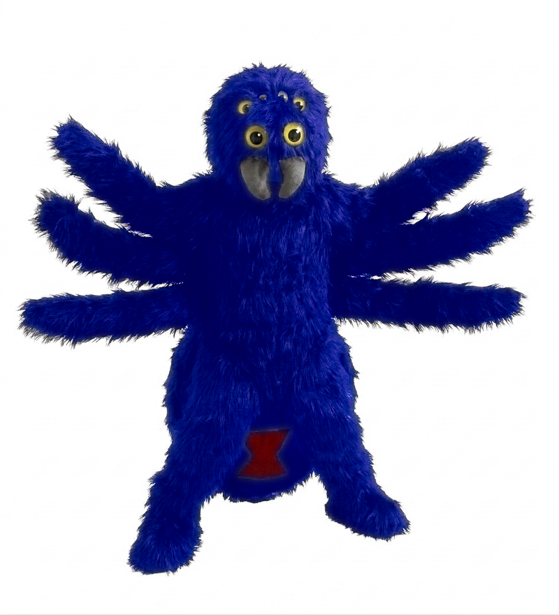Black Widow Mascot (Thermolite) - Long fur / Royal Blue mascot costume