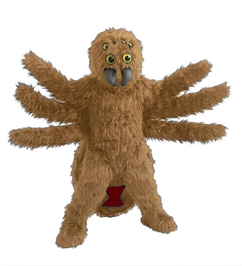 Black Widow Mascot (Thermolite) - Long fur / Tan mascot costume