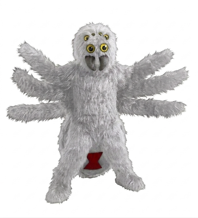 Black Widow Mascot (Thermolite) - Long fur / White mascot costume