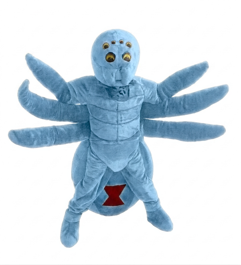 Black Widow Mascot (Thermolite) - Short fur / Light blue mascot costume
