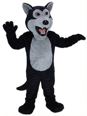 Black Wolf Mascot - Short fur / Black mascot costume