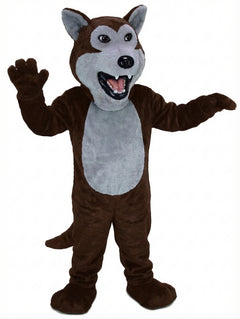 Black Wolf Mascot - Short fur / Chocolate Brown mascot costume