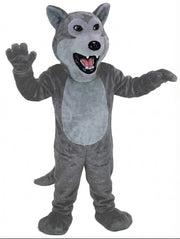 Black Wolf Mascot - Short fur / Grey mascot costume