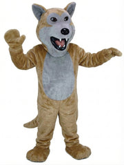 Black Wolf Mascot - Short fur / Tan mascot costume