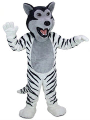 Black Wolf Mascot - Short fur / Zebra mascot costume