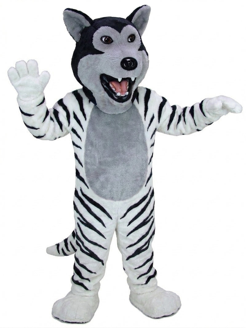 Black Wolf Mascot - Short fur / Zebra mascot costume