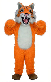 Bobcat Mascot - Long fur / Bright Orange mascot costume