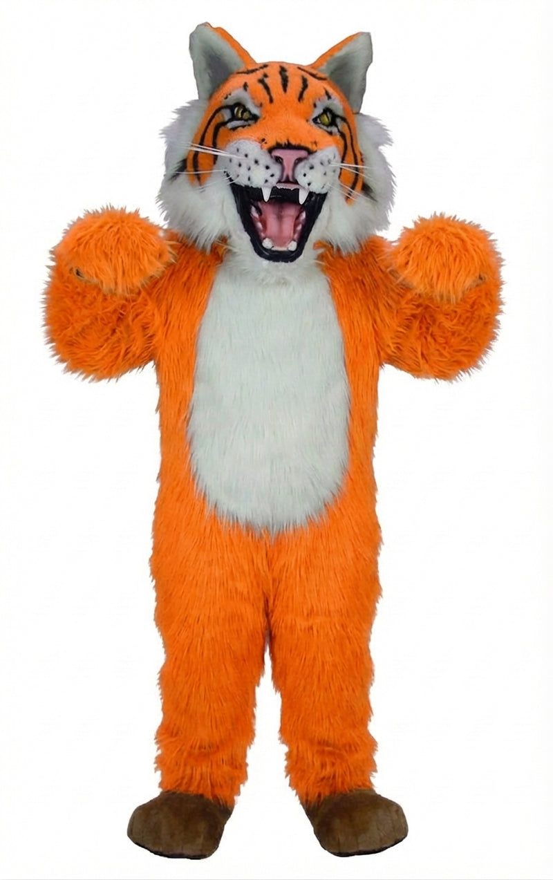 Bobcat Mascot - Long fur / Bright Orange mascot costume