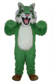 Bobcat Mascot - Long fur / Green mascot costume