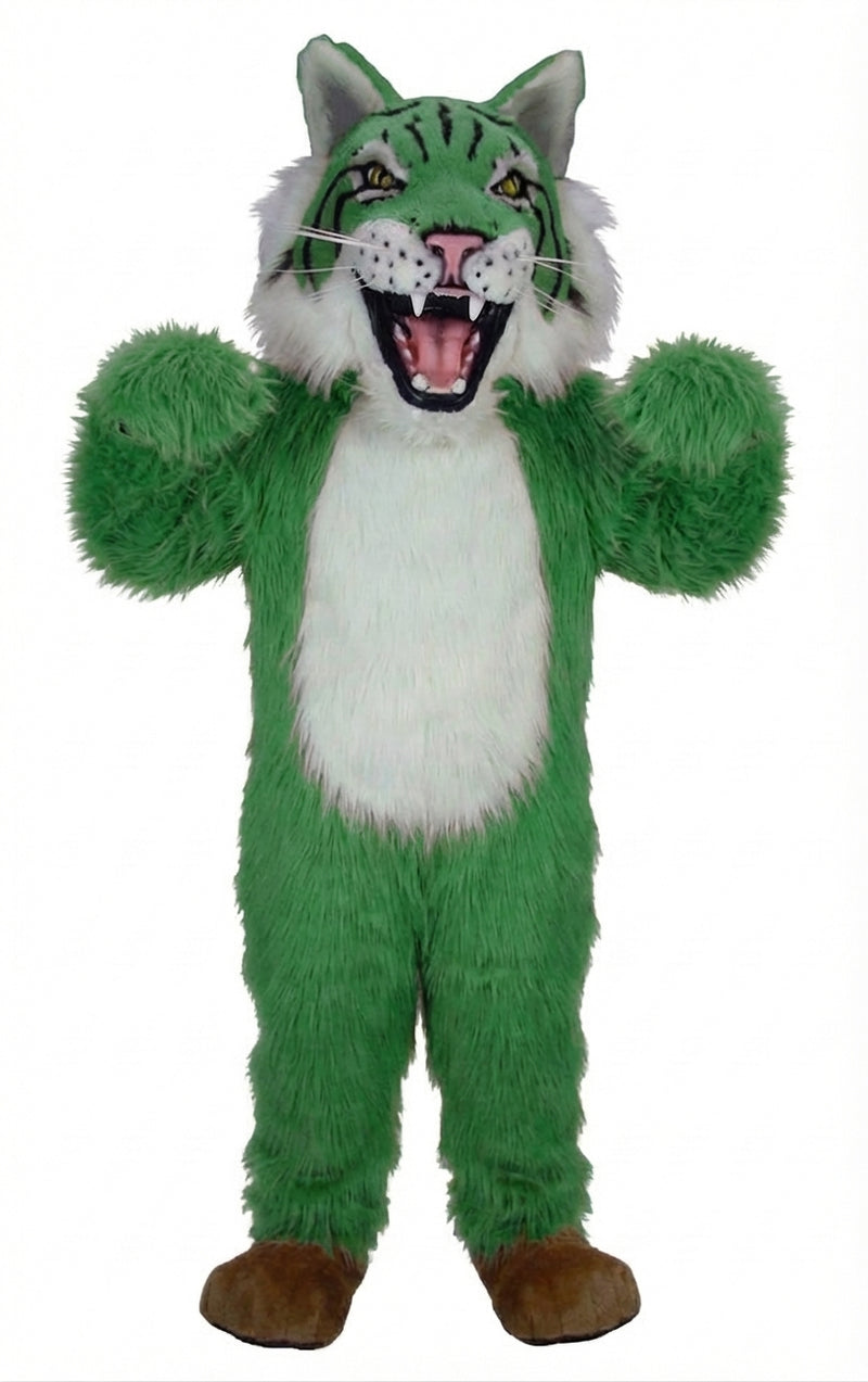 Bobcat Mascot - Long fur / Green mascot costume