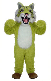 Bobcat Mascot - Long fur / Lime mascot costume