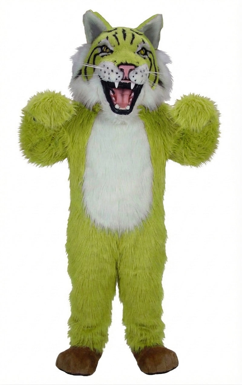 Bobcat Mascot - Long fur / Lime mascot costume